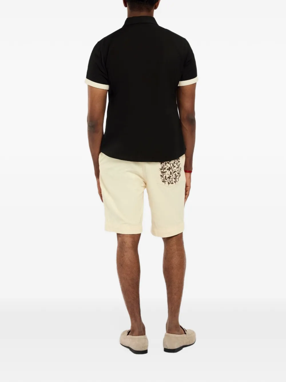 INTERNATIONAL APPEAL vine-embroidered shorts Beige