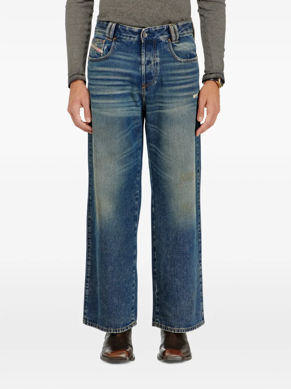 Diesel Relaxed jeans high-waist 1982 D-Hakou Blauw