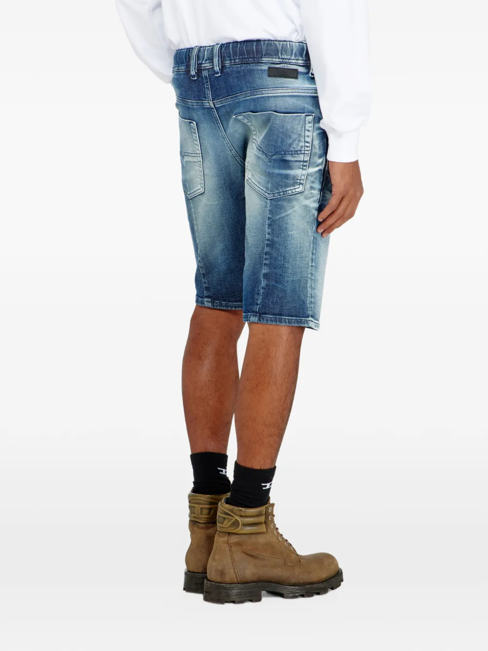 Diesel JoggJeans denim shorts met trekkoord Blauw