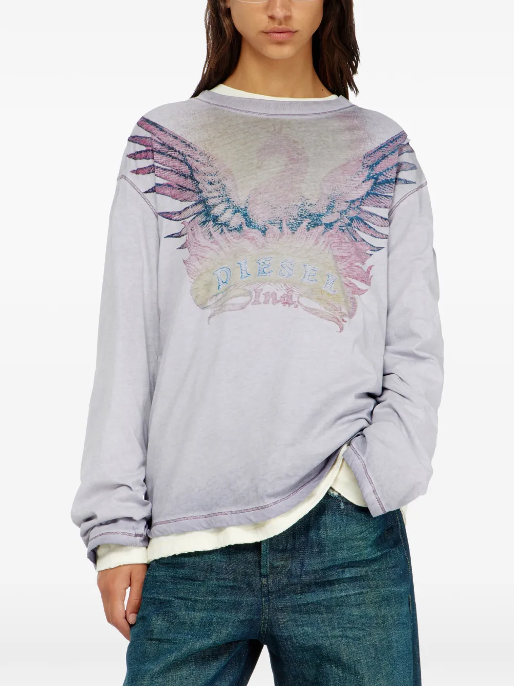 Diesel long-sleeve T-shirt Paars