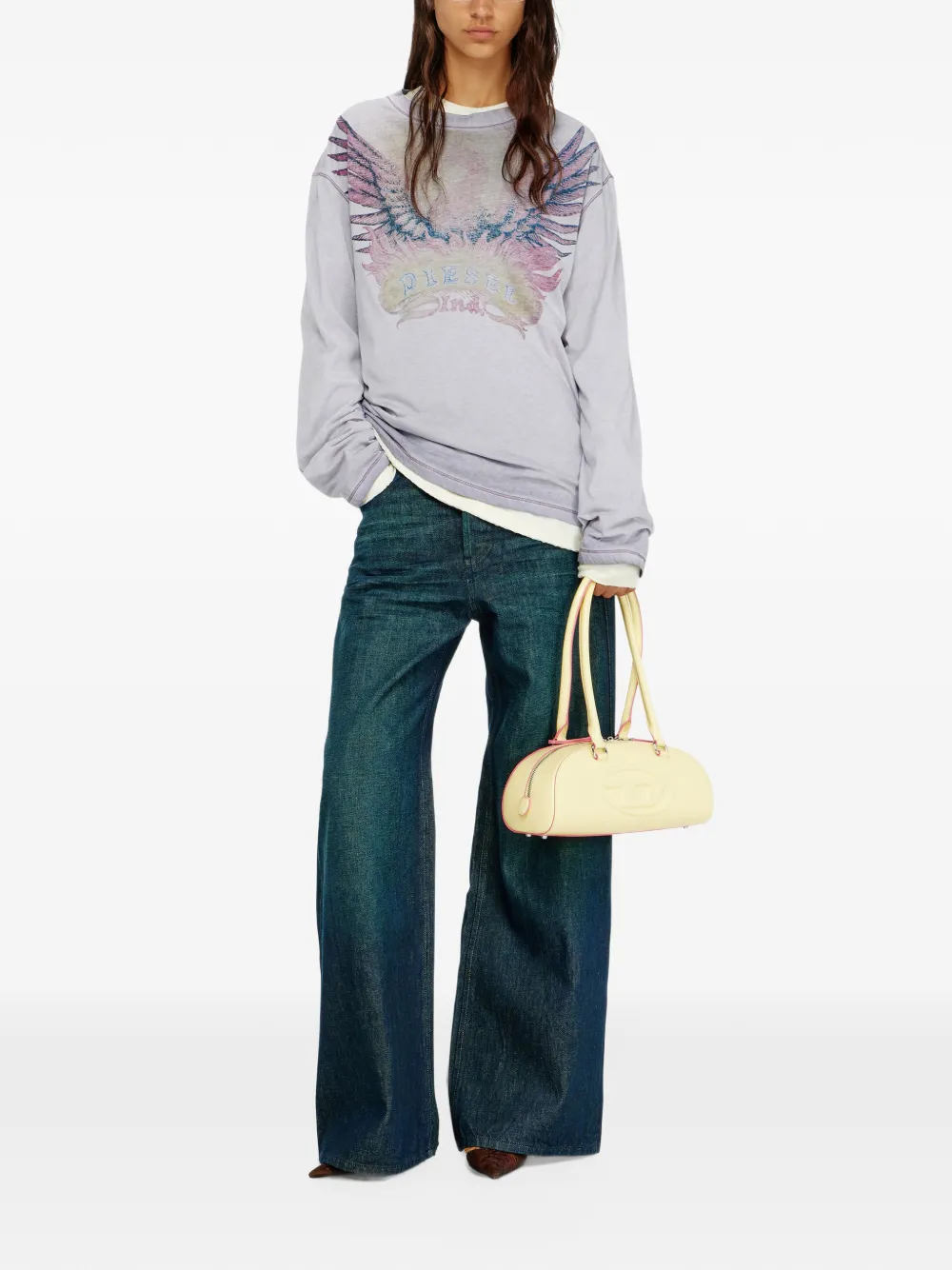 Diesel long-sleeve T-shirt Paars
