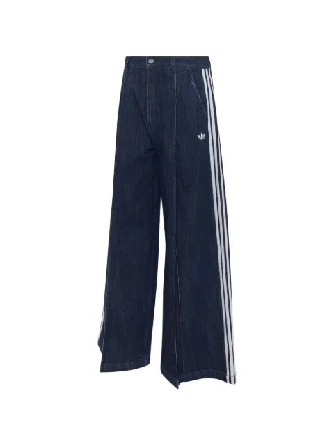 adidas denim pleats wide-leg joggers