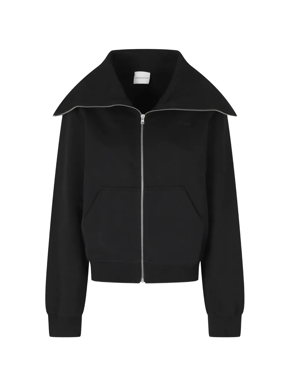 7 For All Mankind zip-up sailor-collar sweater Zwart