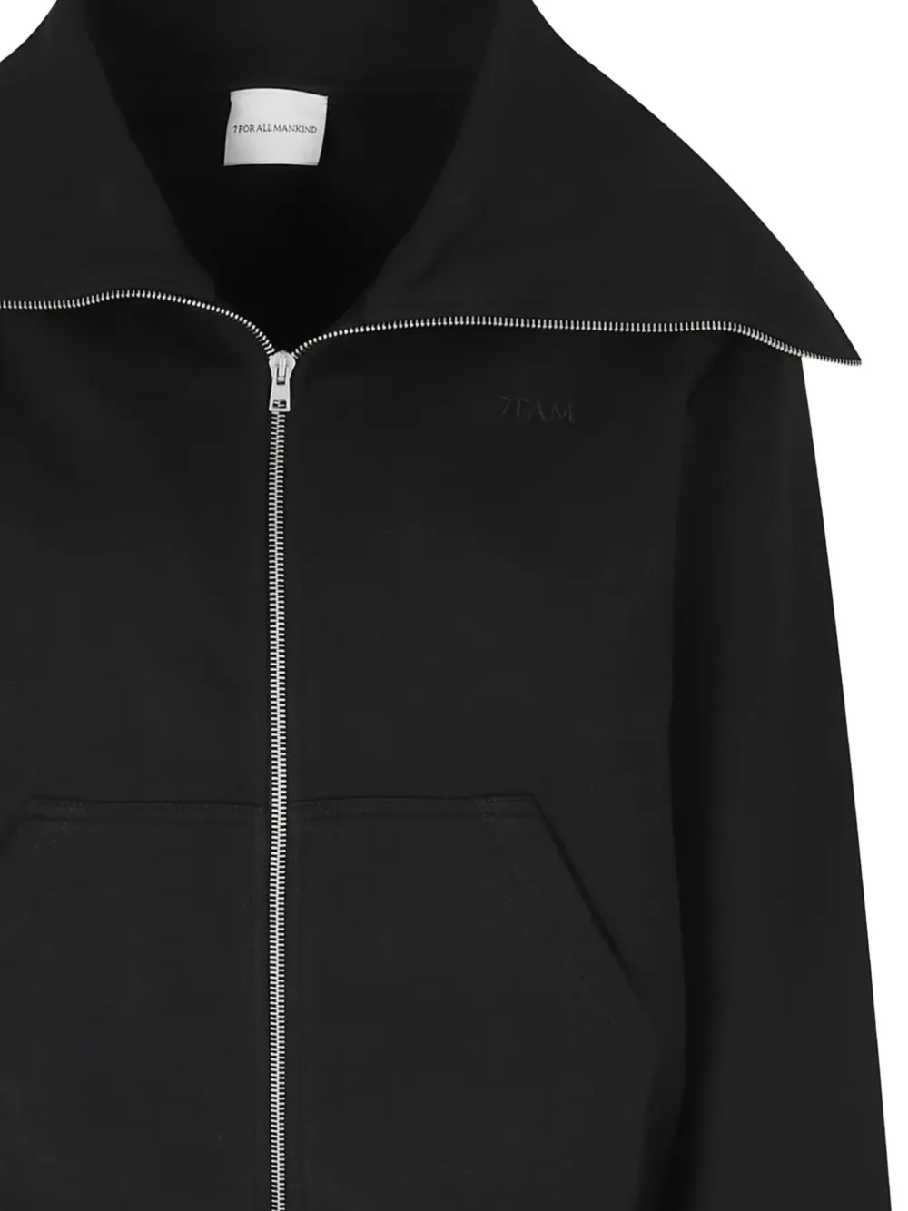7 For All Mankind zip-up sailor-collar sweater Zwart