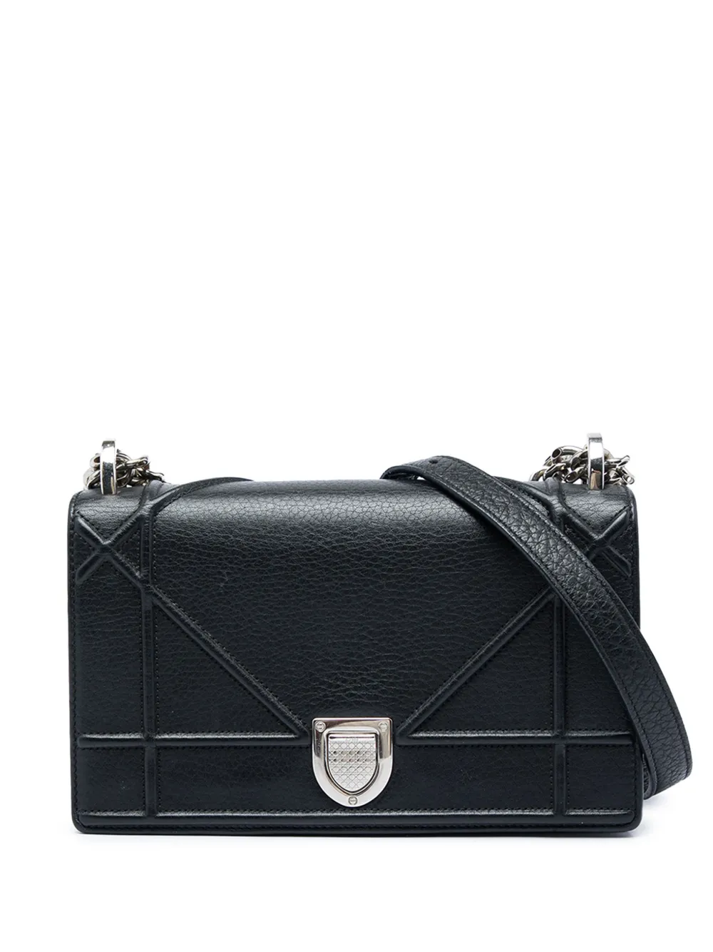 Christian Dior Pre-Owned 2017 Small Grained Calfskin Diorama Flap crossbody bag - Nero