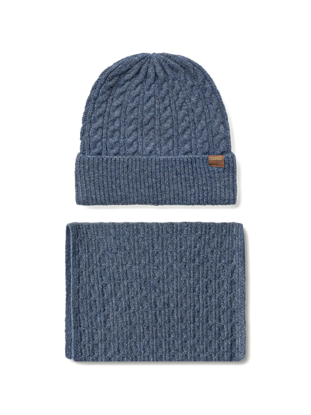 LIU JO set matching beanie and scarf - Blu