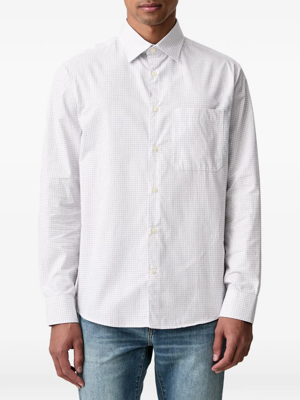Lindbergh check-pattern pocket-detail shirt Wit