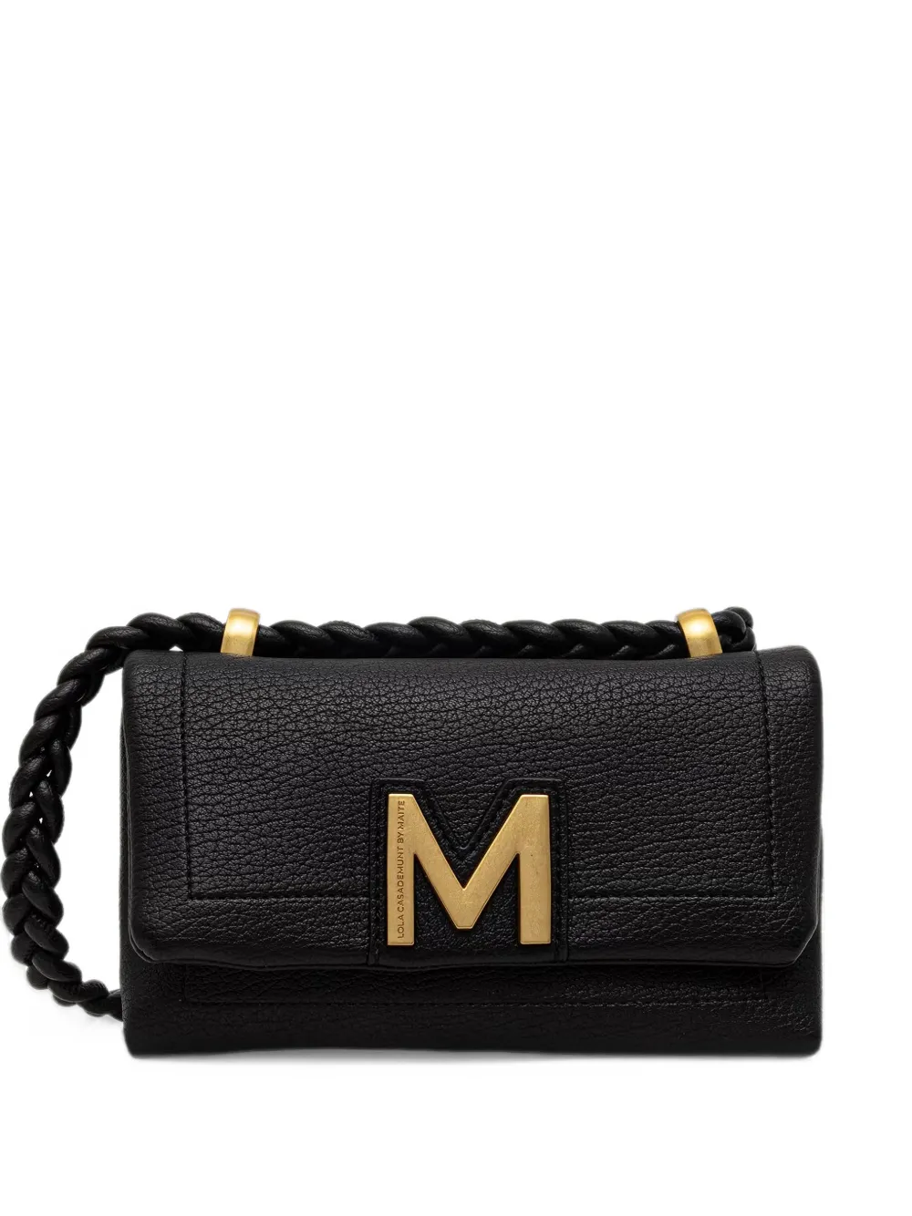 Lola Casademunt logo-plaque braided-strap cross body bag - Nero