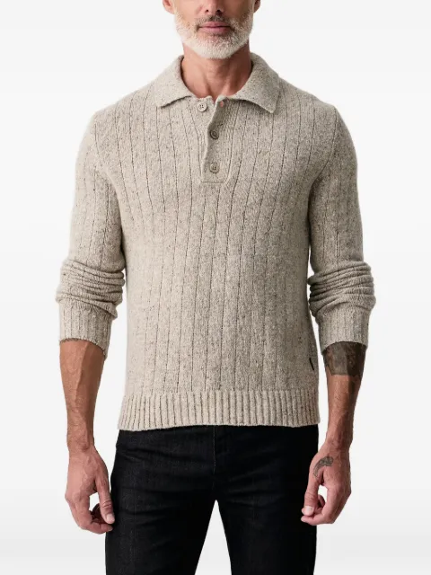 Lindbergh ribbed-knit polo sweater