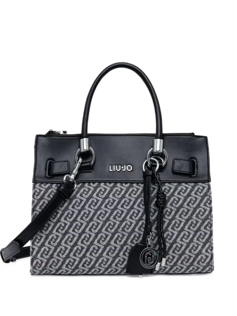 LIU JO small satchel bag denim-effect Zwart