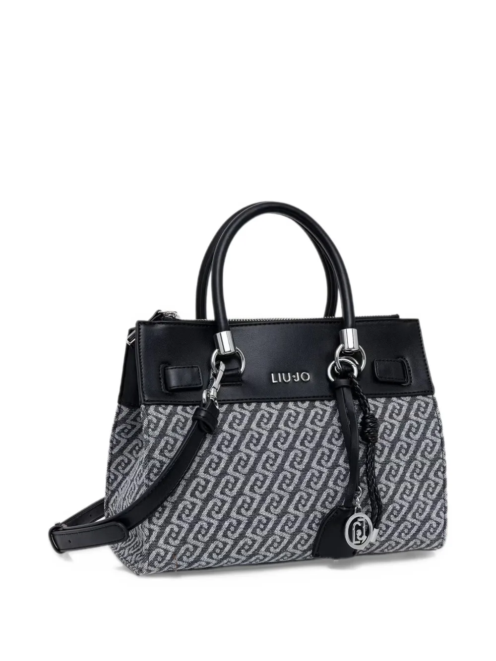 LIU JO small satchel bag denim-effect Zwart