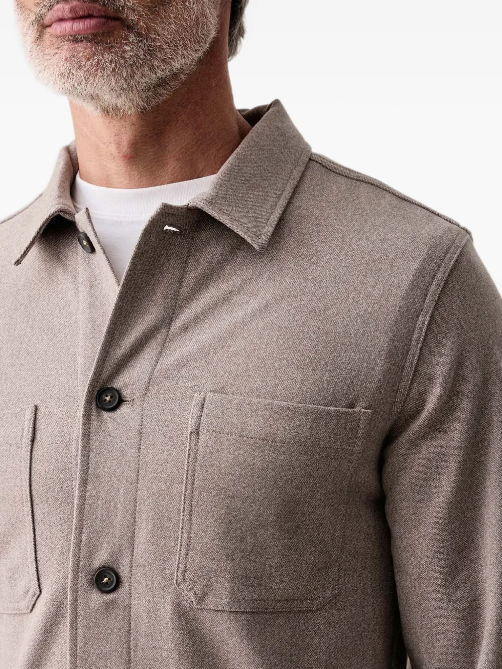 Lindbergh patch-pocket long-sleeve overshirt Grijs