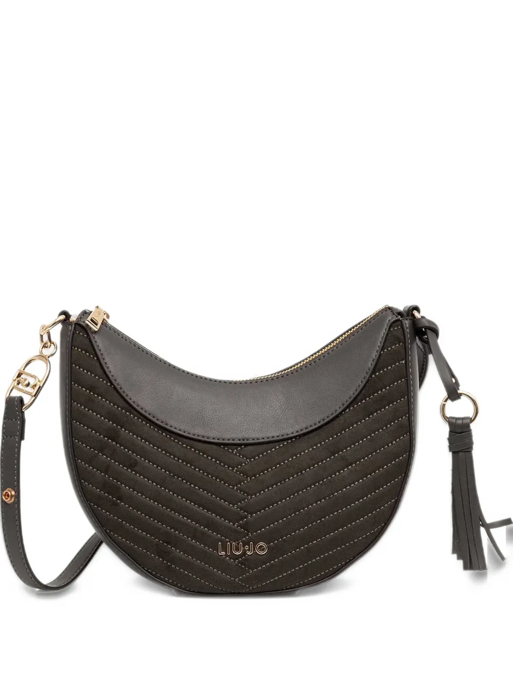 LIU JO chevron-quilted tassel-detail crossbody bag - Marrone