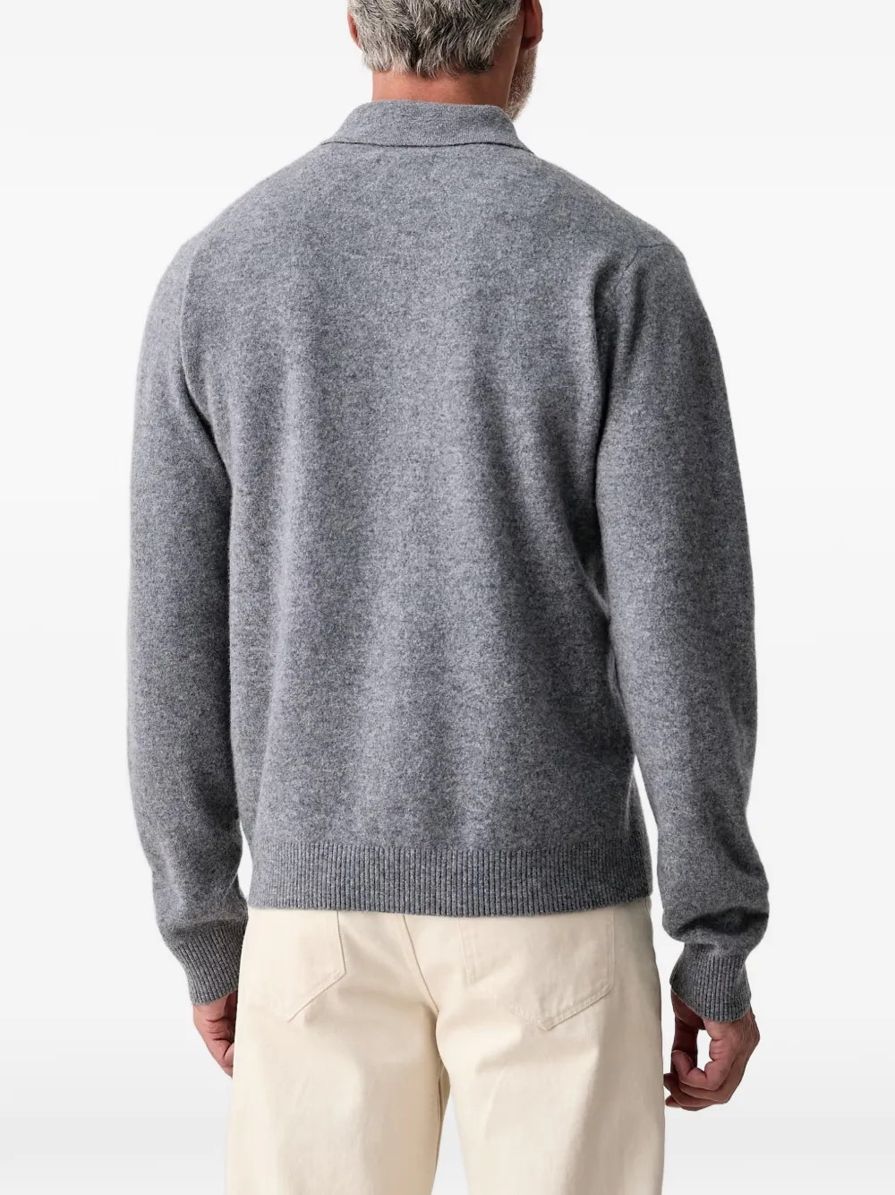 Lindbergh zip-up collared cardigan Grijs