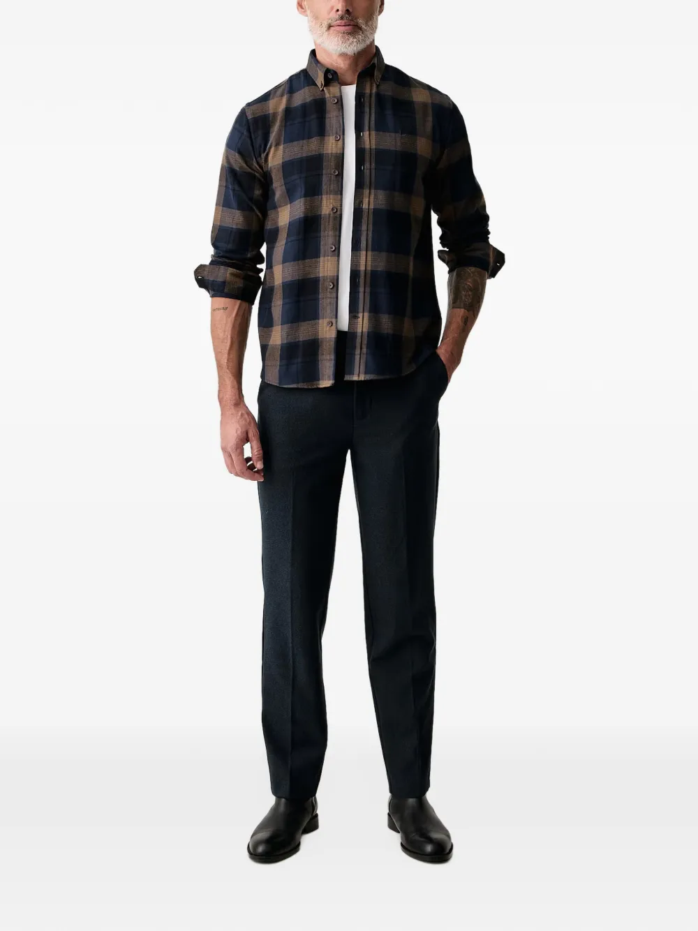 Lindbergh check button-down shirt Blauw