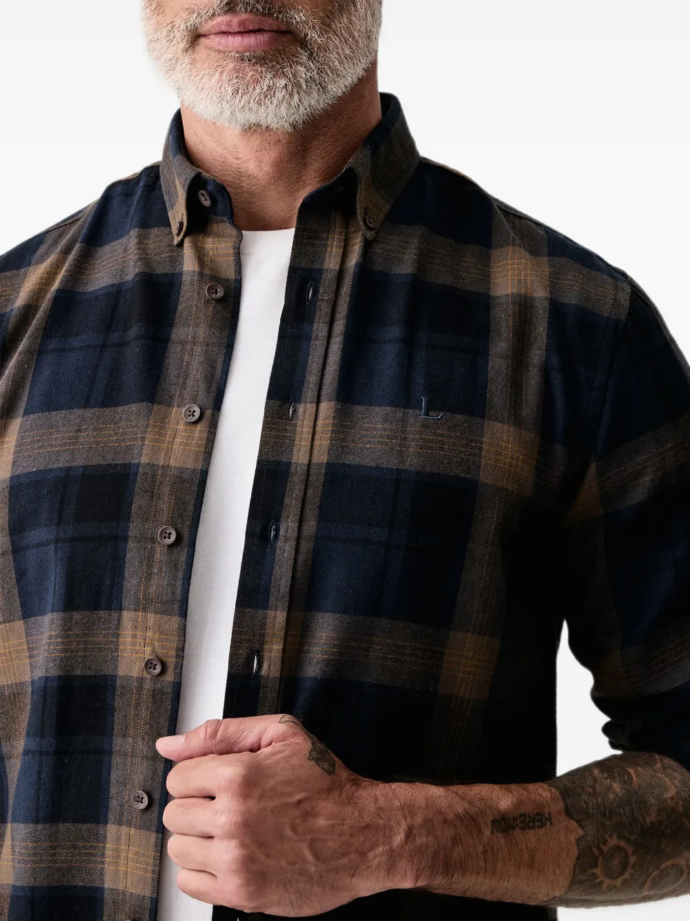 Lindbergh check button-down shirt Blauw