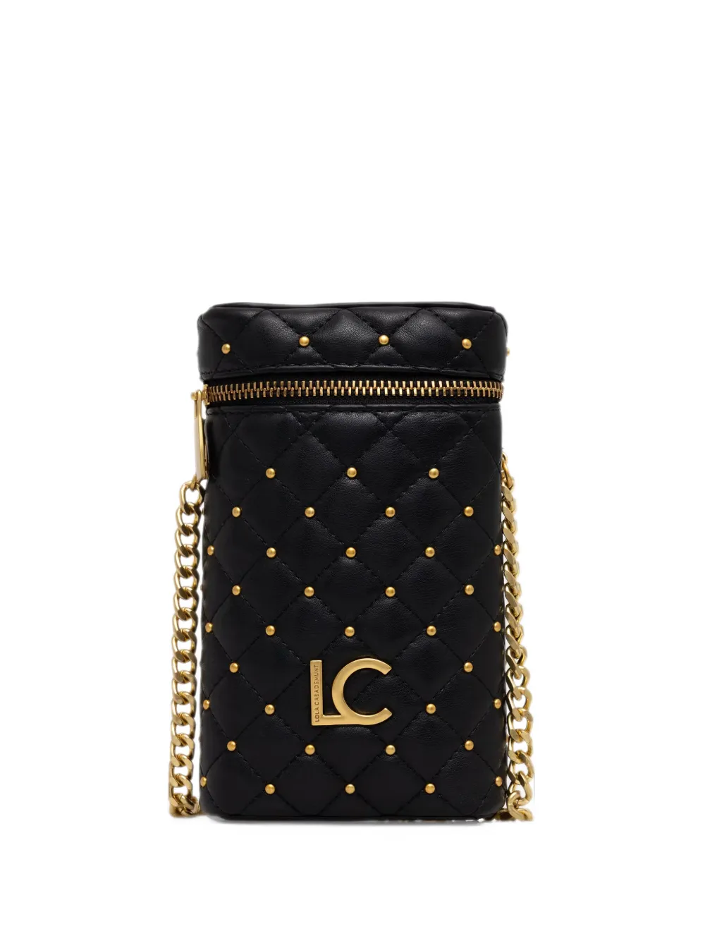 Lola Casademunt quilted stud-embellished phone case - Nero
