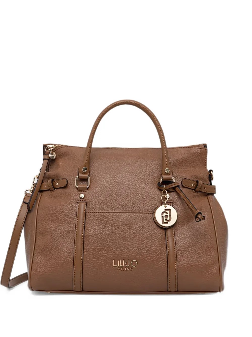 LIU JO logo-plaque pebbled-effect tote bag Bruin
