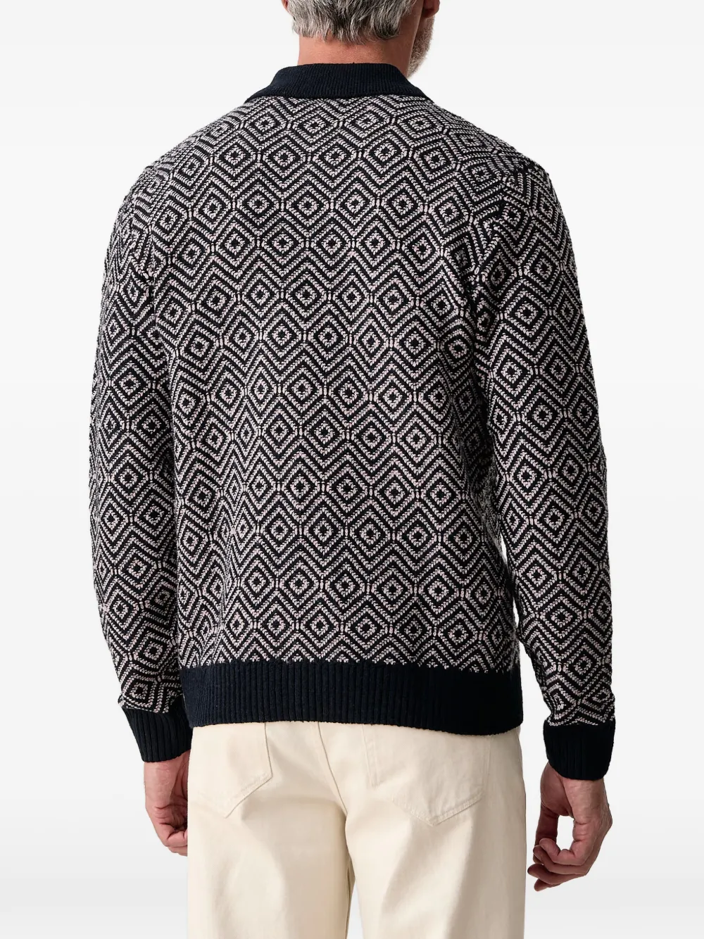 Lindbergh geometric-patterned cardigan Blauw