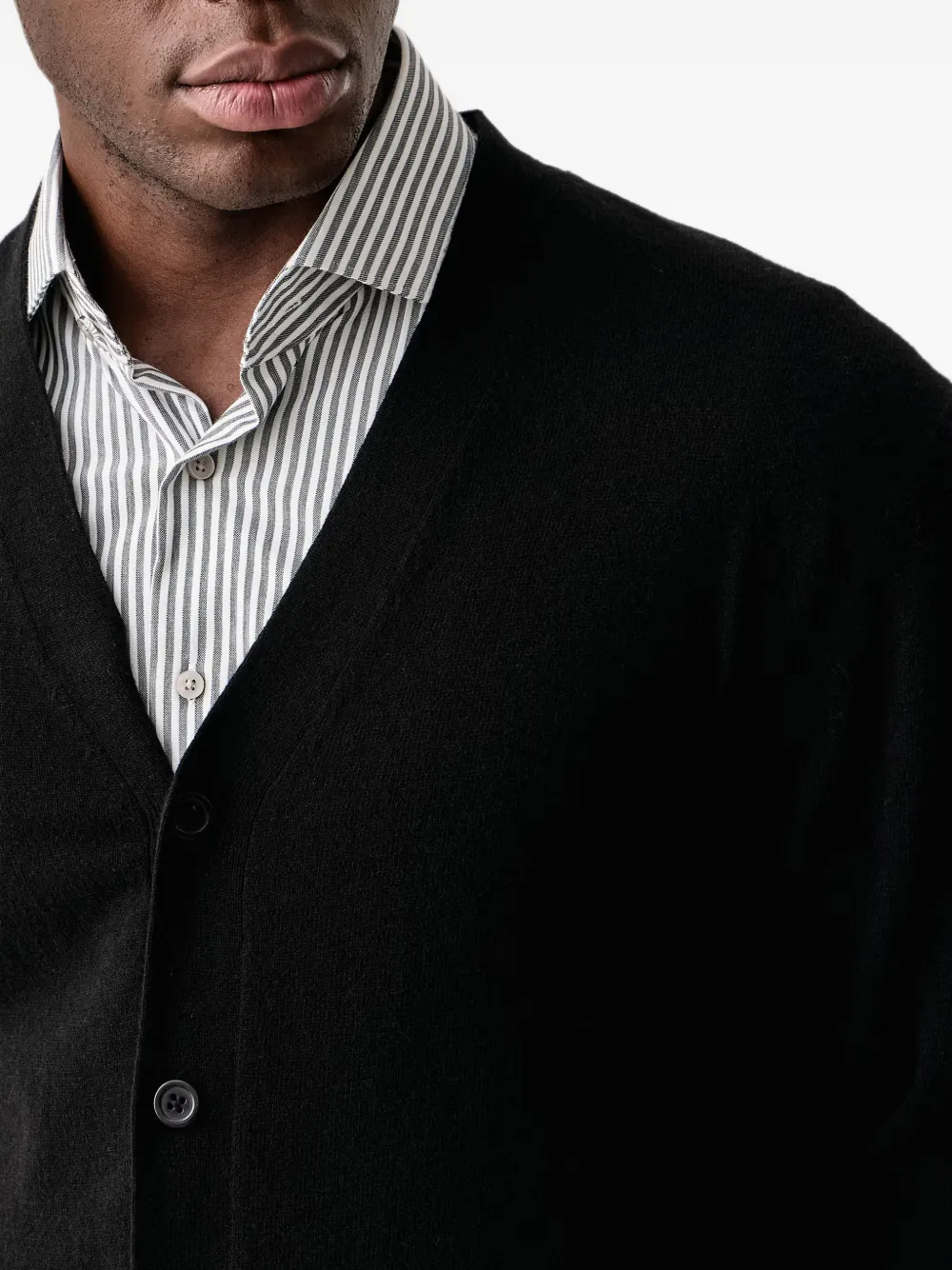 Lindbergh button-up knit cardigan Zwart