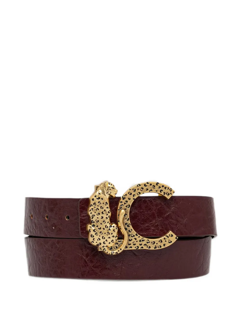 Lola Casademunt leopard-motif buckle belt - Nero