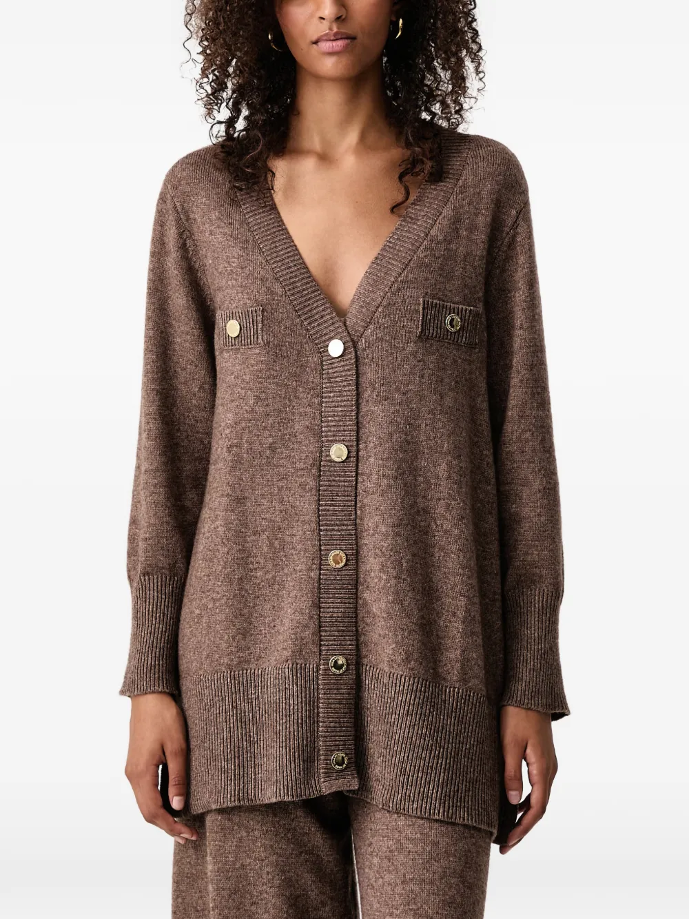 Lola Casademunt button-up oversized cardigan - Marrone
