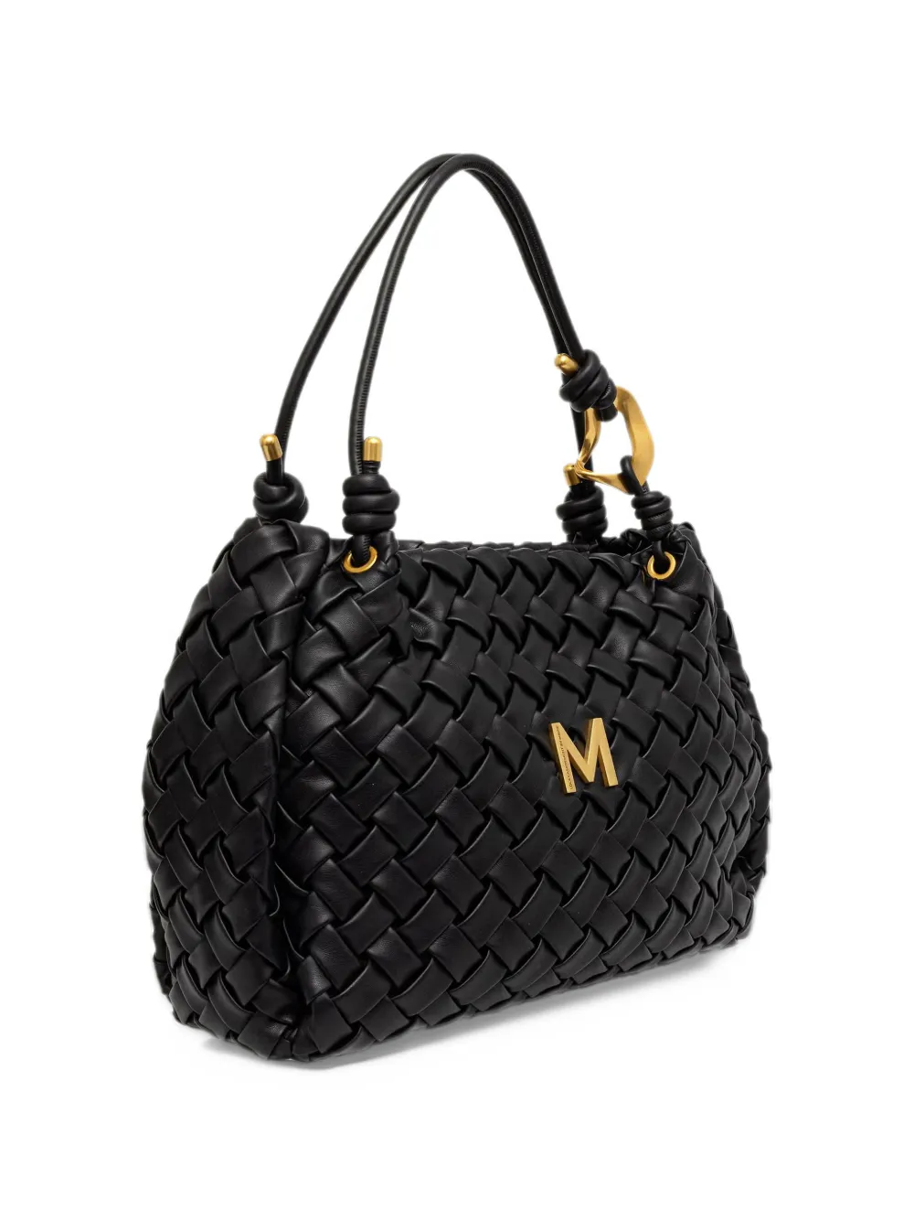 Lola Casademunt woven-design logo-plaque tote bag Zwart