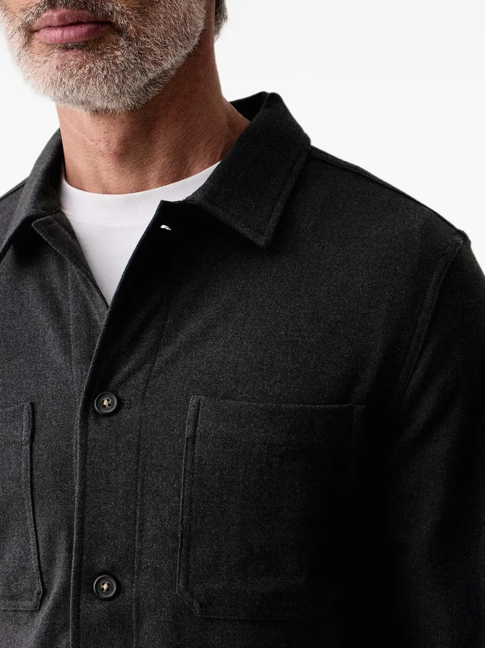 Lindbergh patch-pocket button-up overshirt Grijs