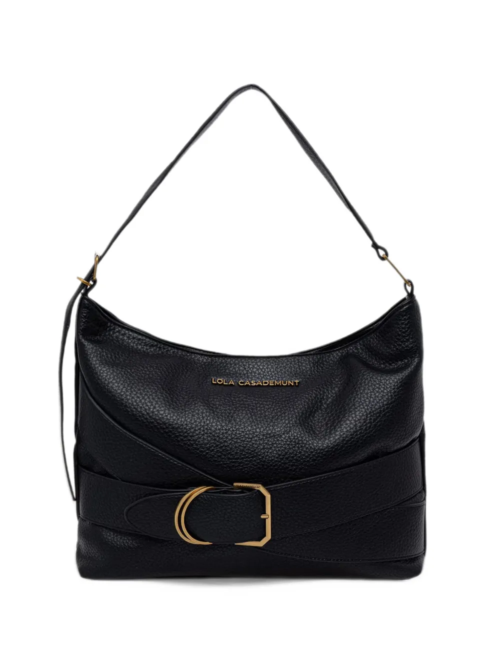 Lola Casademunt buckle-detail grained-texture tote bag Zwart