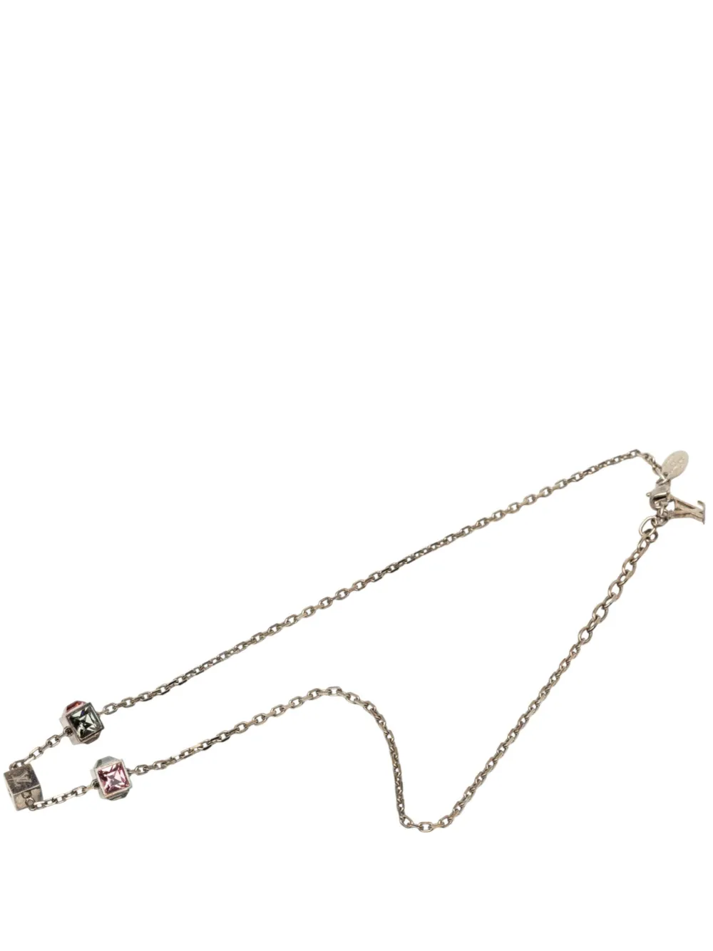 Louis Vuitton Pre-Owned 2013 Brass Crystal Gamble Station Necklace costume necklace - Argento