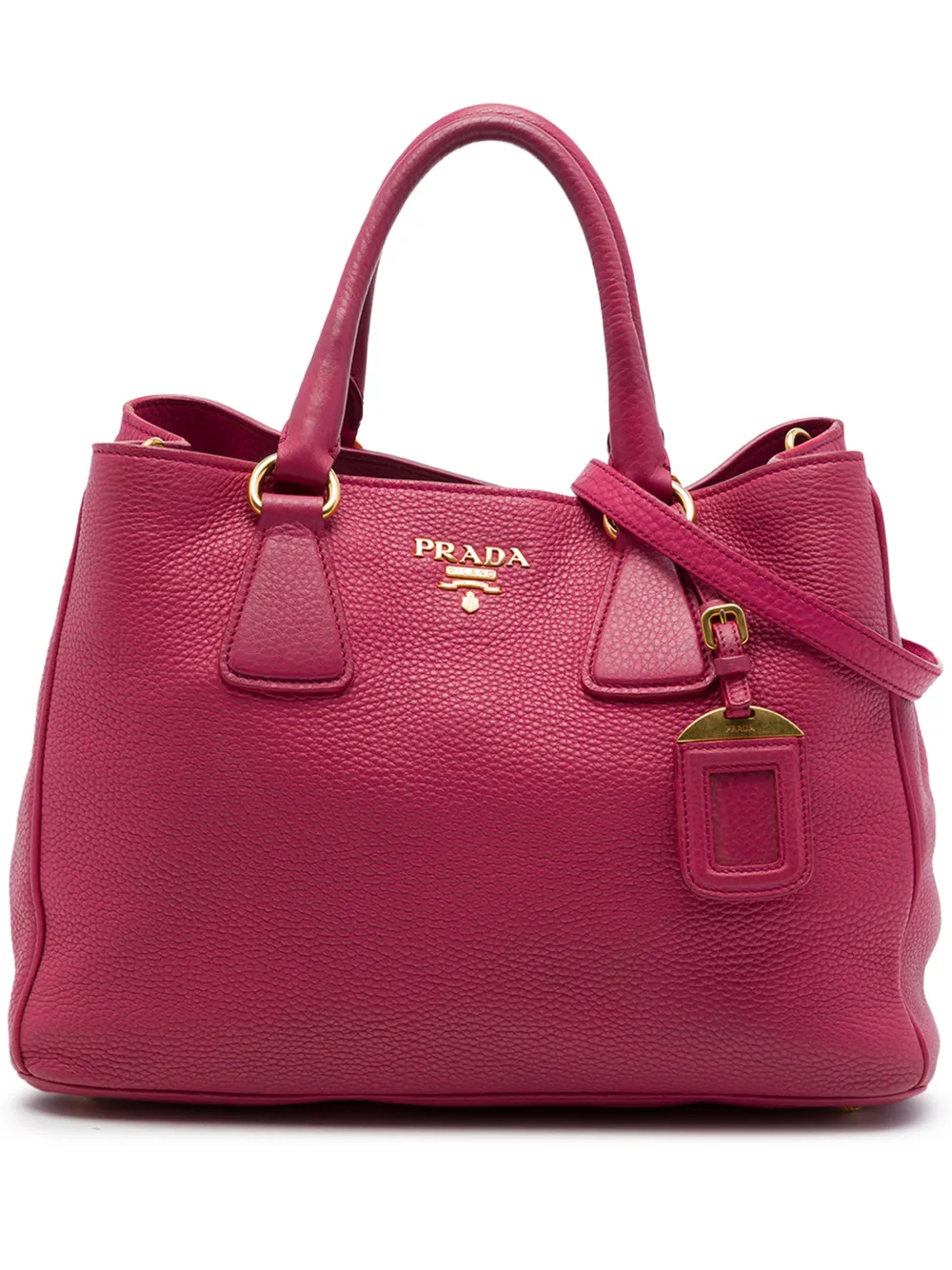 Prada Pre-Owned 2000-2013 Vitello Daino Open Convertible Tote satchel - Red