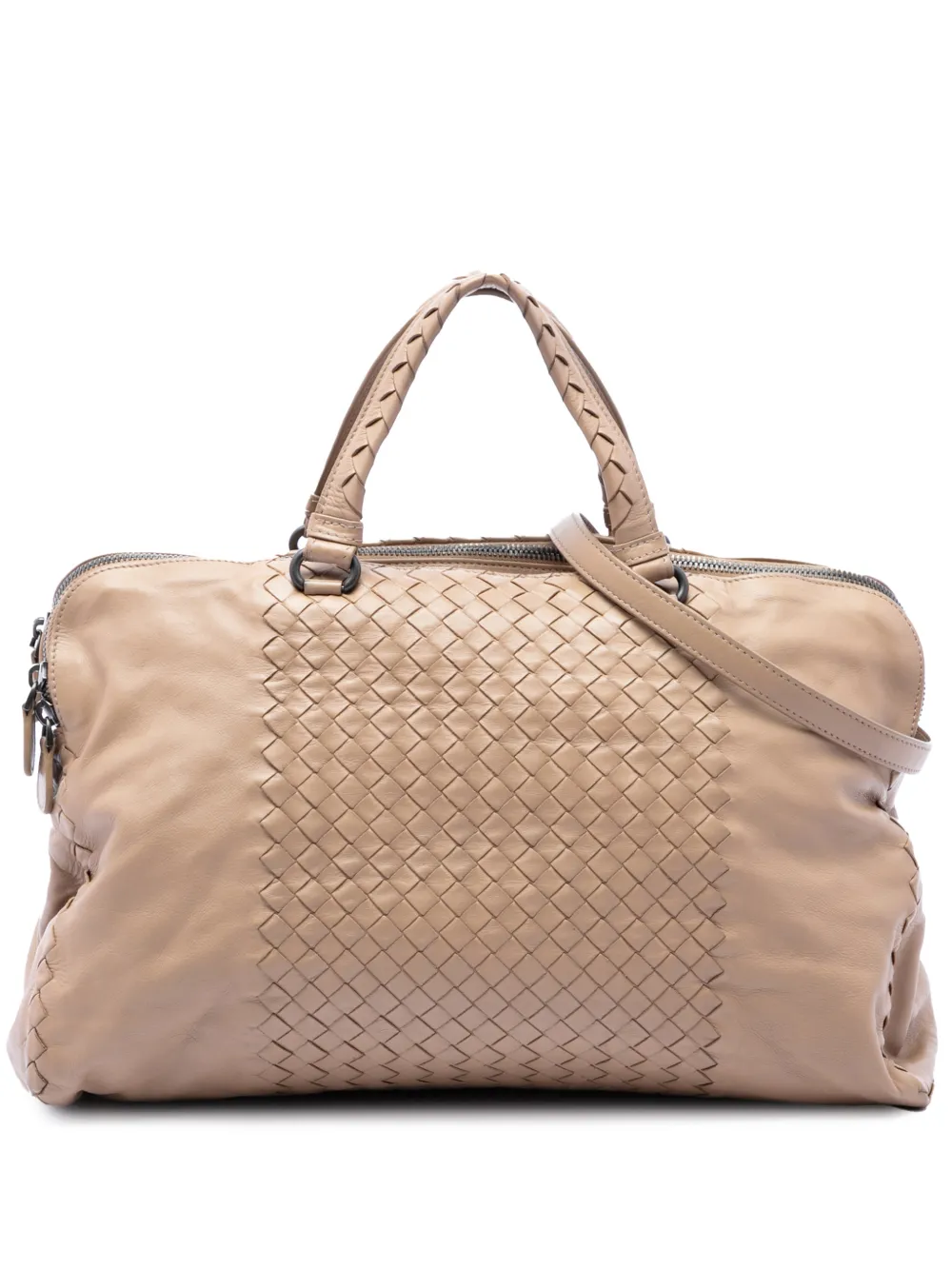 Bottega Veneta Pre-Owned 2012-2026 Large Nappa Intrecciato Leggero satchel - Toni neutri