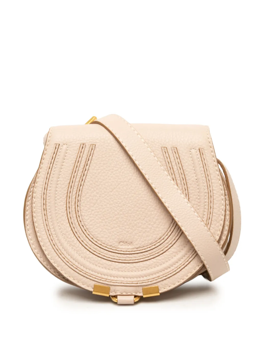 Chloé Pre-Owned 2019 Small Grained Leather Marcie Saddle crossbody bag - Marrone