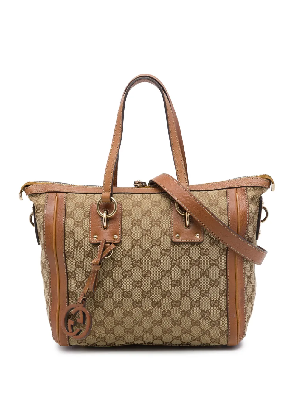 Gucci Pre-Owned 2016-2026 Medium GG Canvas Charm satchel - Toni neutri