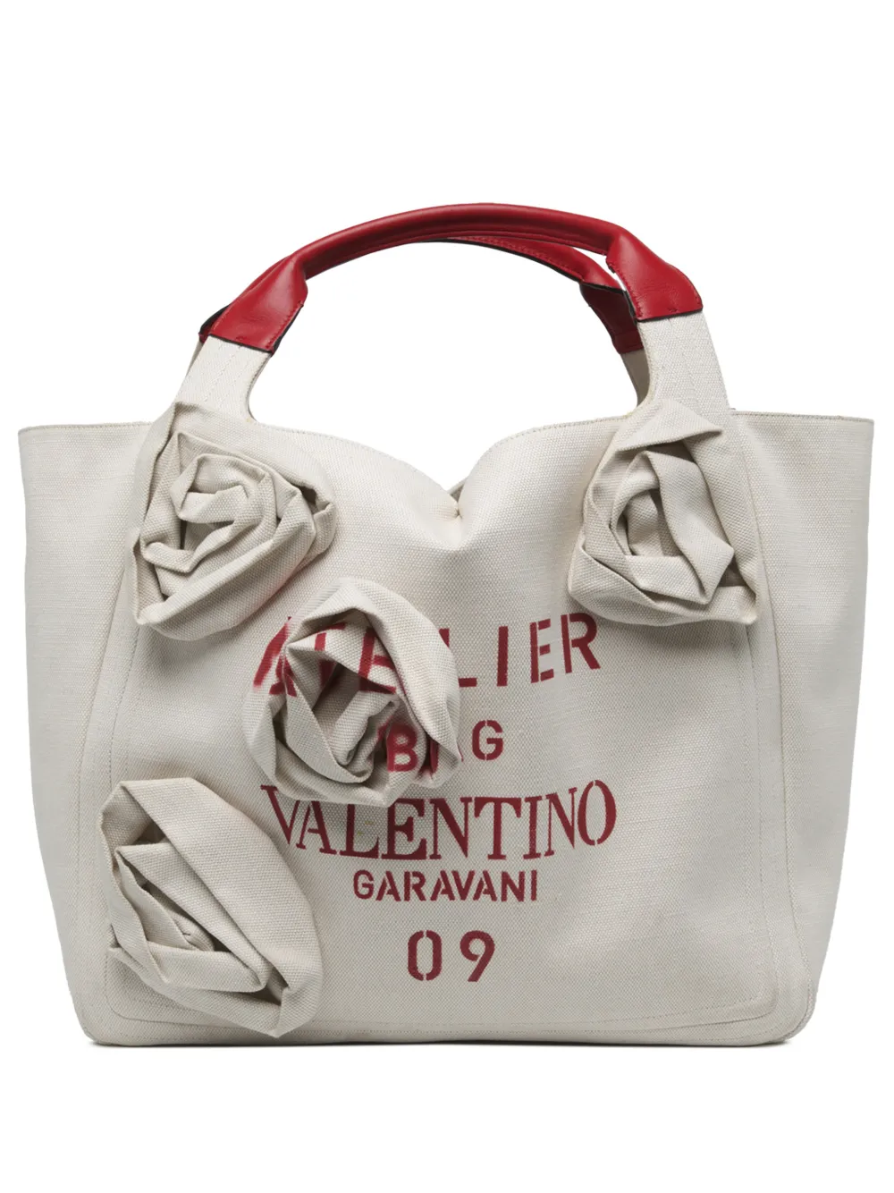 Valentino Garavani Pre-Owned 2021 Large Garavani Atelier 09 Rose Blossom Edition satchel - Bianco