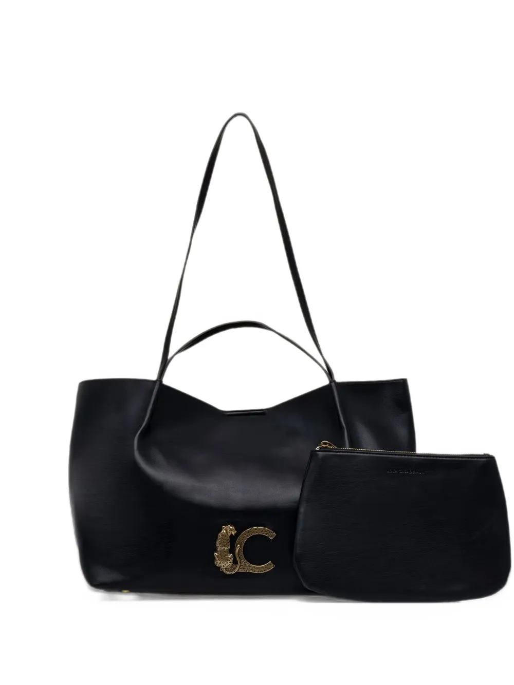 Lola Casademunt leopard-logo plaque tote bag Zwart
