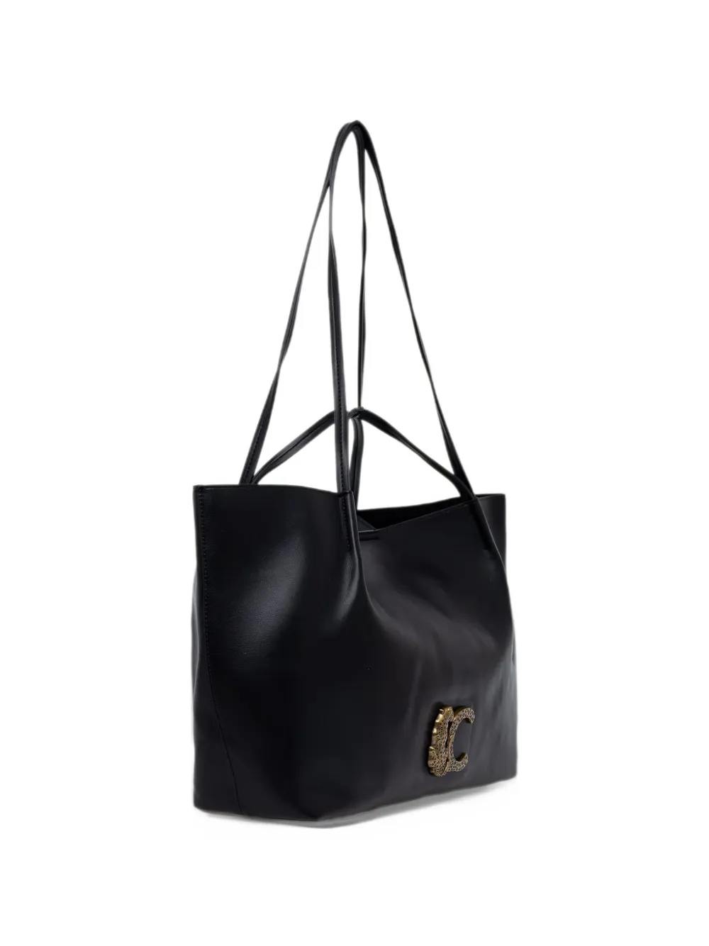 Lola Casademunt leopard-logo plaque tote bag Zwart