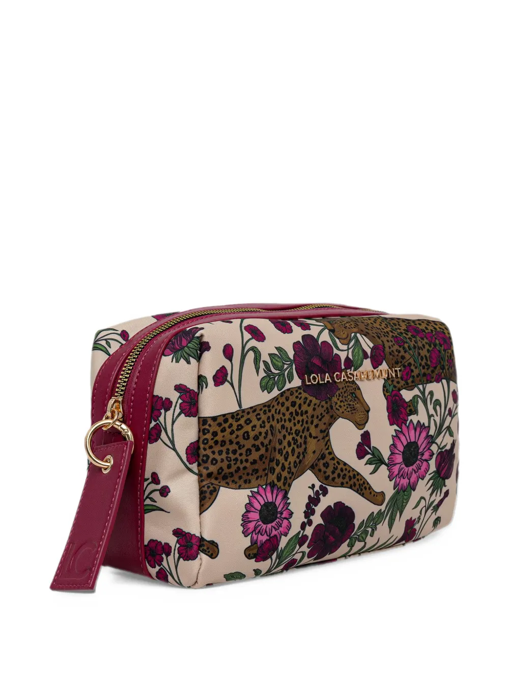 Lola Casademunt floral-leopard print make-up bag - Bianco