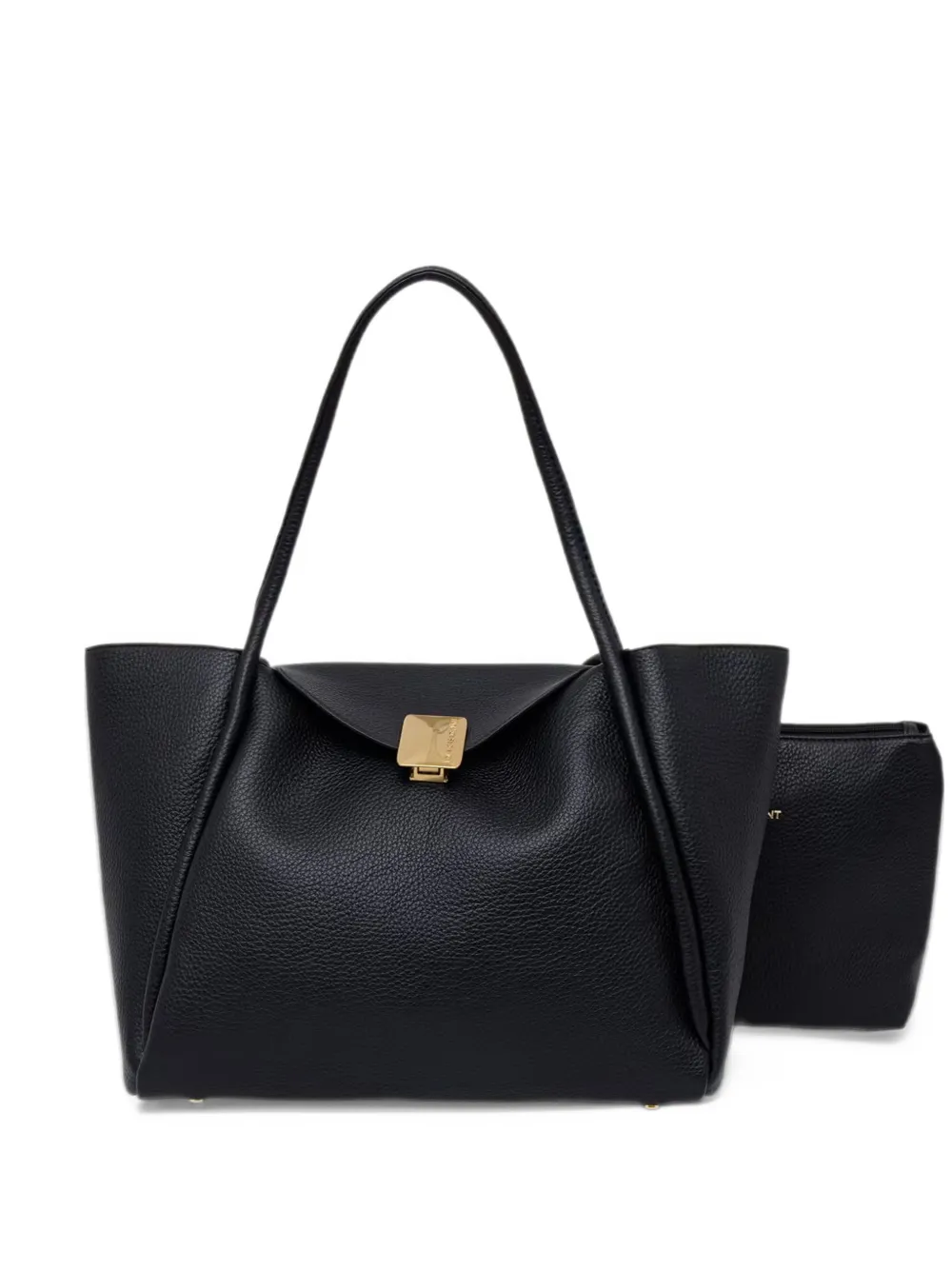 Lola Casademunt logo-plaque pebbled-effect tote bag Zwart