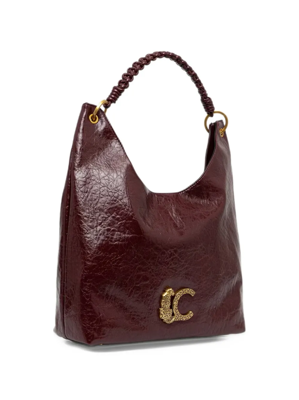 Lola Casademunt leopard-logo braided-handle tote bag Rood