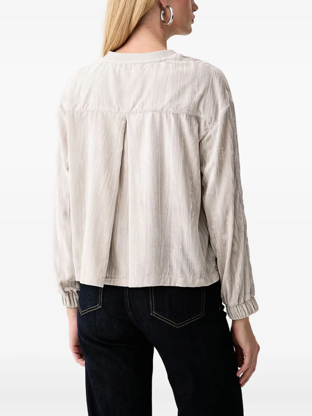LIU JO sweatshirt in velvet crinkle Beige
