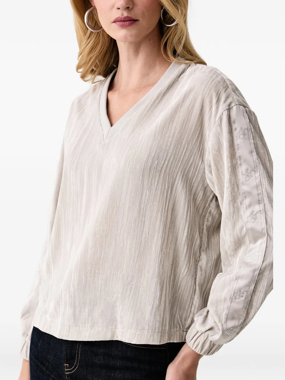 LIU JO sweatshirt in velvet crinkle Beige
