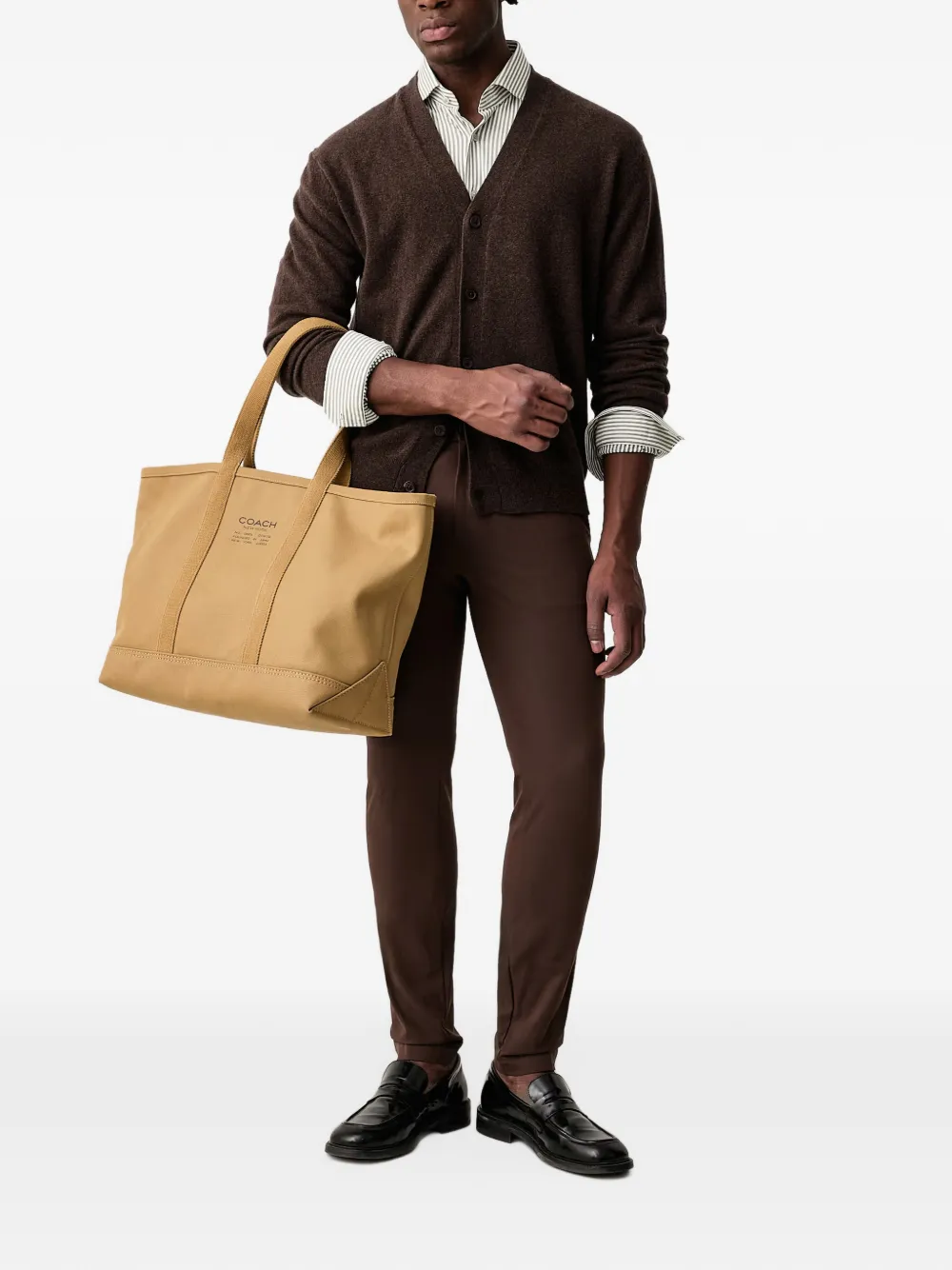 Lindbergh V-neck button-up cardigan Bruin
