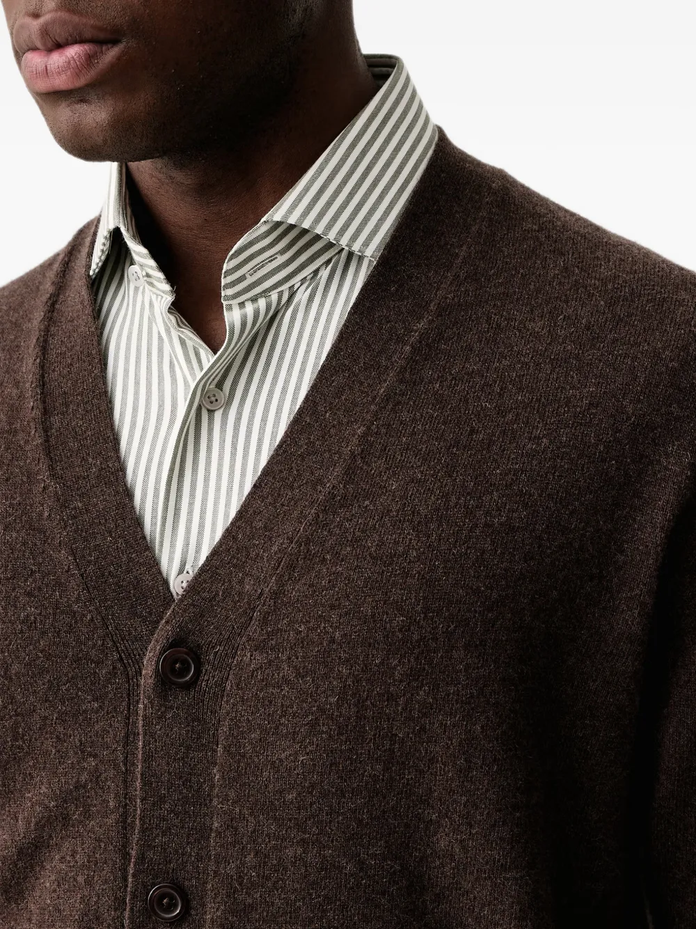 Lindbergh V-neck button-up cardigan Bruin
