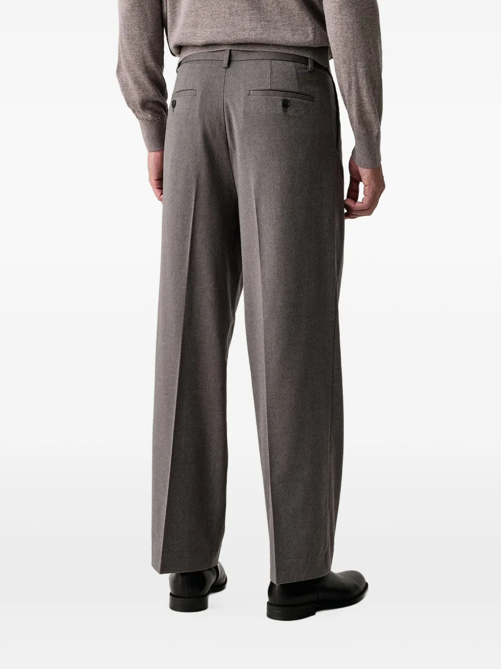 Lindbergh pleated straight-leg trousers Grijs
