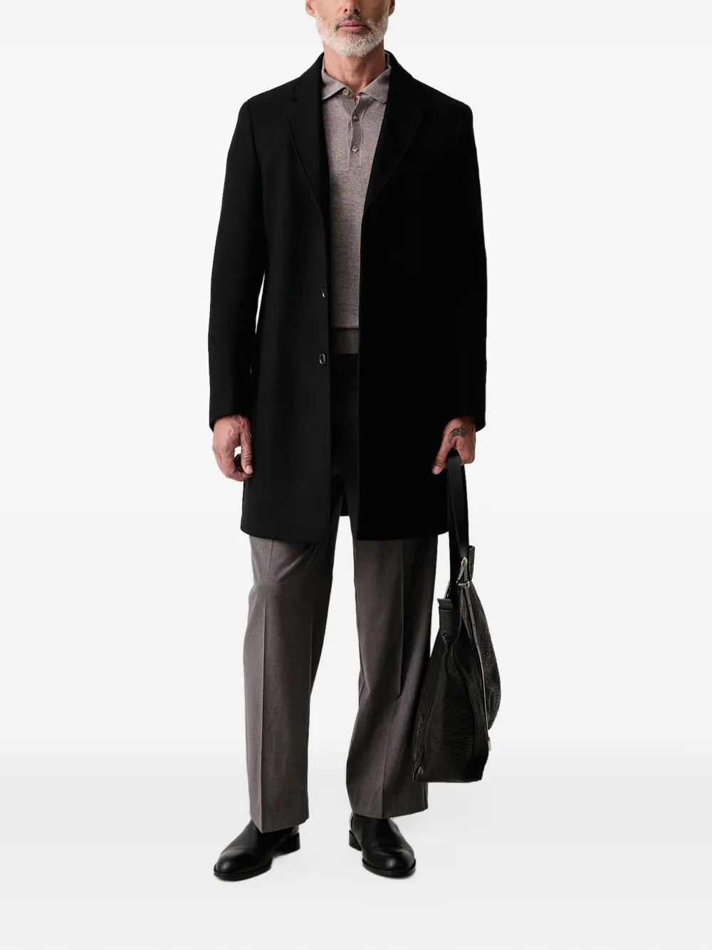 Lindbergh pleated straight-leg trousers Grijs