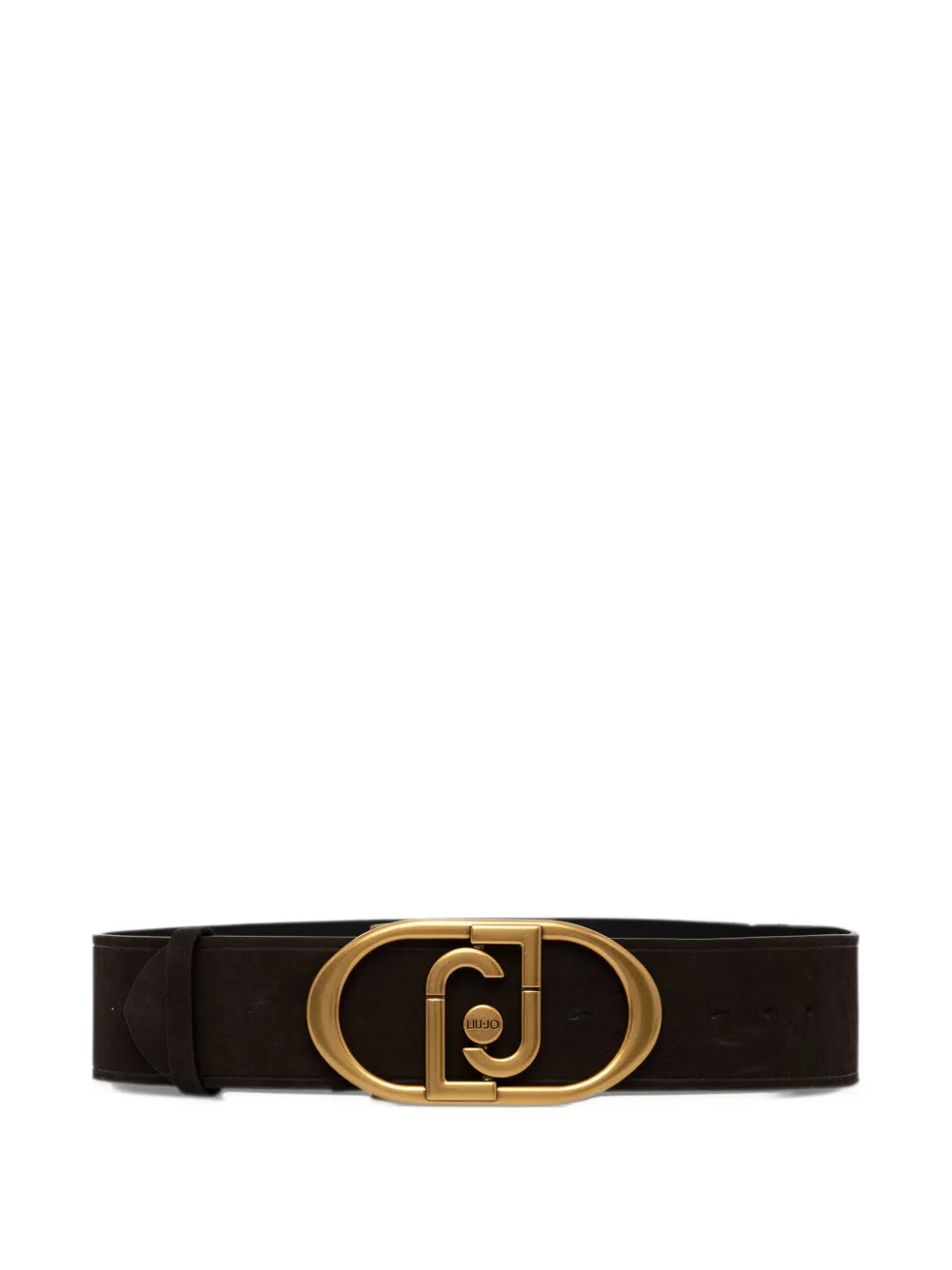 LIU JO logo-buckle suede belt - Marrone