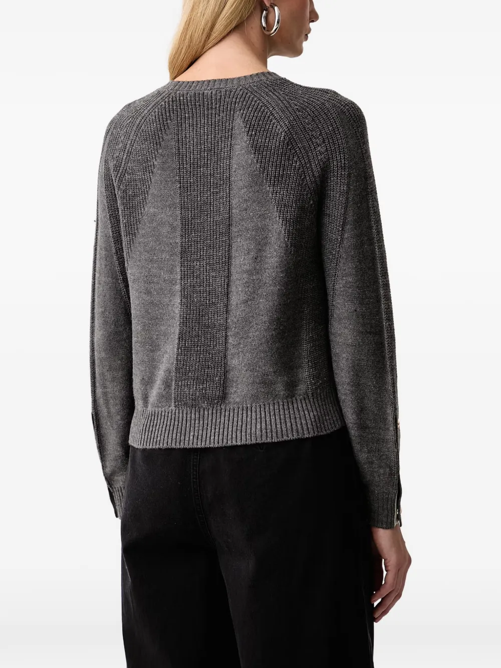 LIU JO knit in a wool blend with buttons Grijs