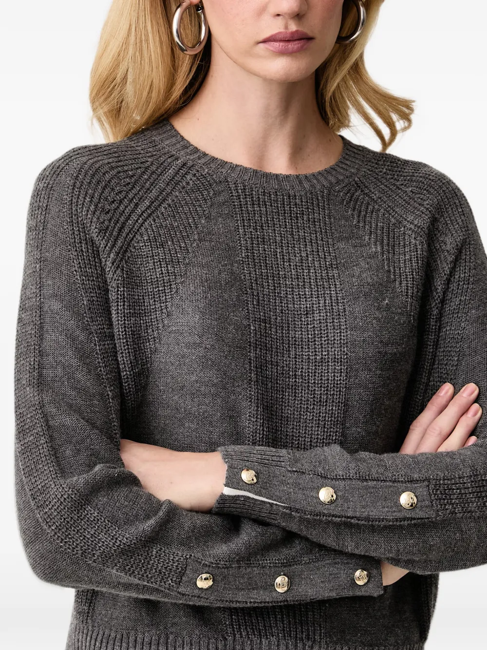 LIU JO knit in a wool blend with buttons Grijs