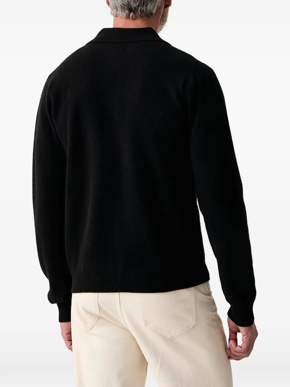 Lindbergh zip-up spread-collar cardigan Zwart